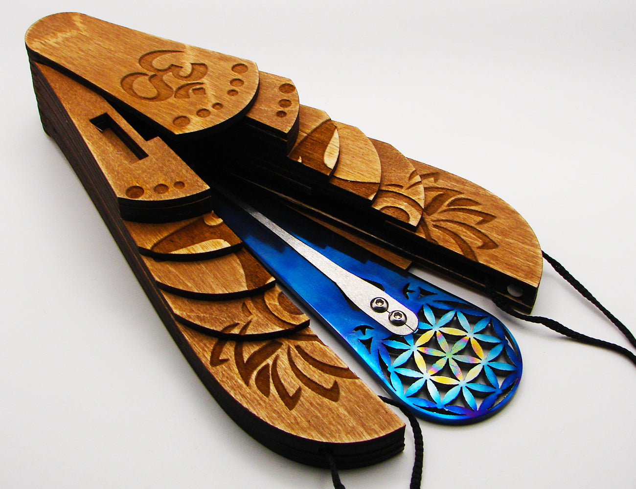 Titanium jaw harp FLOWER OF LIFE