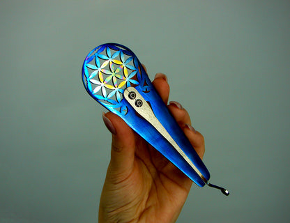 Titanium jaw harp FLOWER OF LIFE