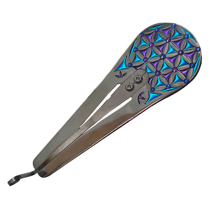 Jaw harp "FLOWER OF LIFE" with filling and rhinestones