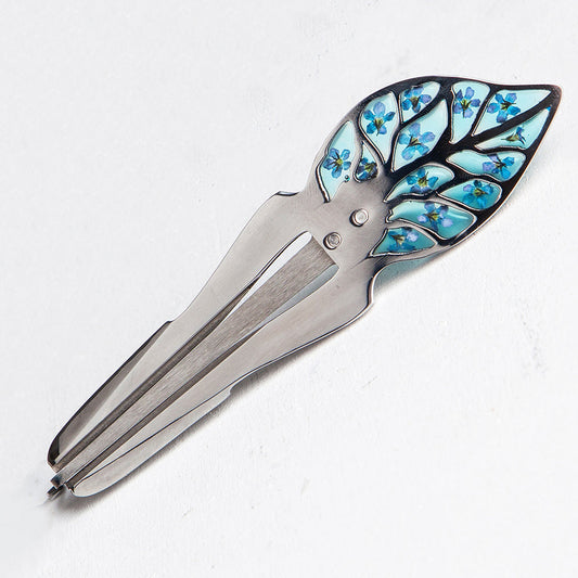 Jaw harp "LEAF" with forget me not flower
